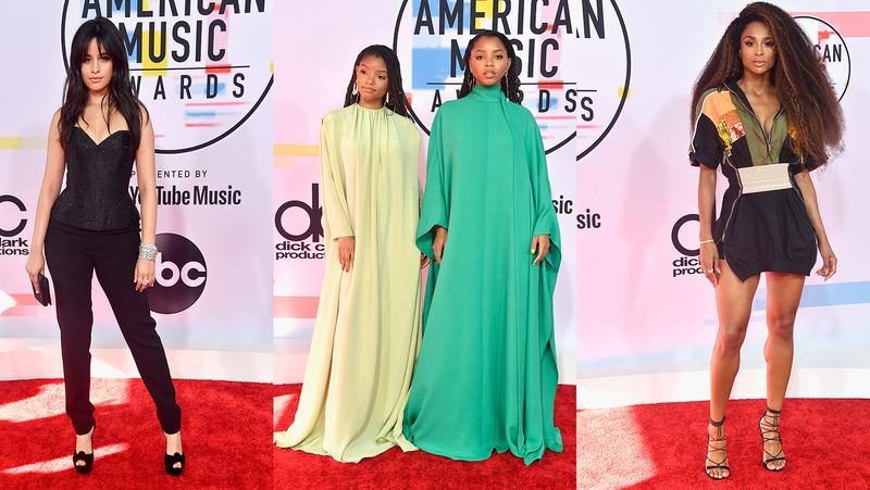 Illustration for article titled Statement Suits, Plush Pinks, and a Lotta Gowns on the American Music Awards Red Carpet